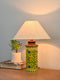 Blue Pottery Cylinder Lamp (Without Lampshade)